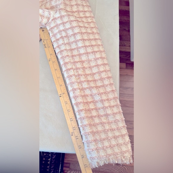 Vintage Bob Mackie Studio Striped Tweed Pink and off white Blazer Jacket Sz 10 - Picture 8 of 10
